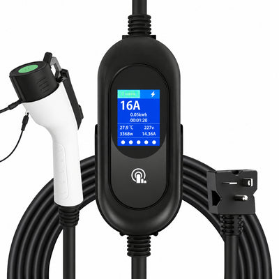 16.4Ft 110-240-Volt EV Charging Station Portable Level 1 Level 2 Charger NEMA 5-15 6-20 Plug J1772 Compatible