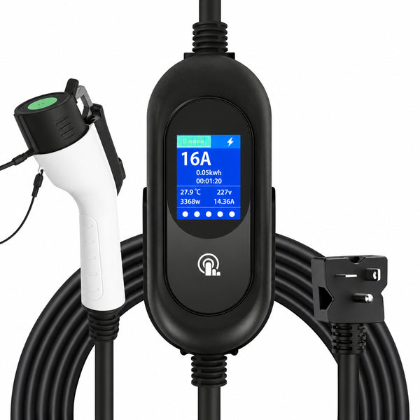 16.4Ft 110-240-Volt EV Charging Station Portable Level 1 Level 2 Charger NEMA 5-15 6-20 Plug J1772 Compatible