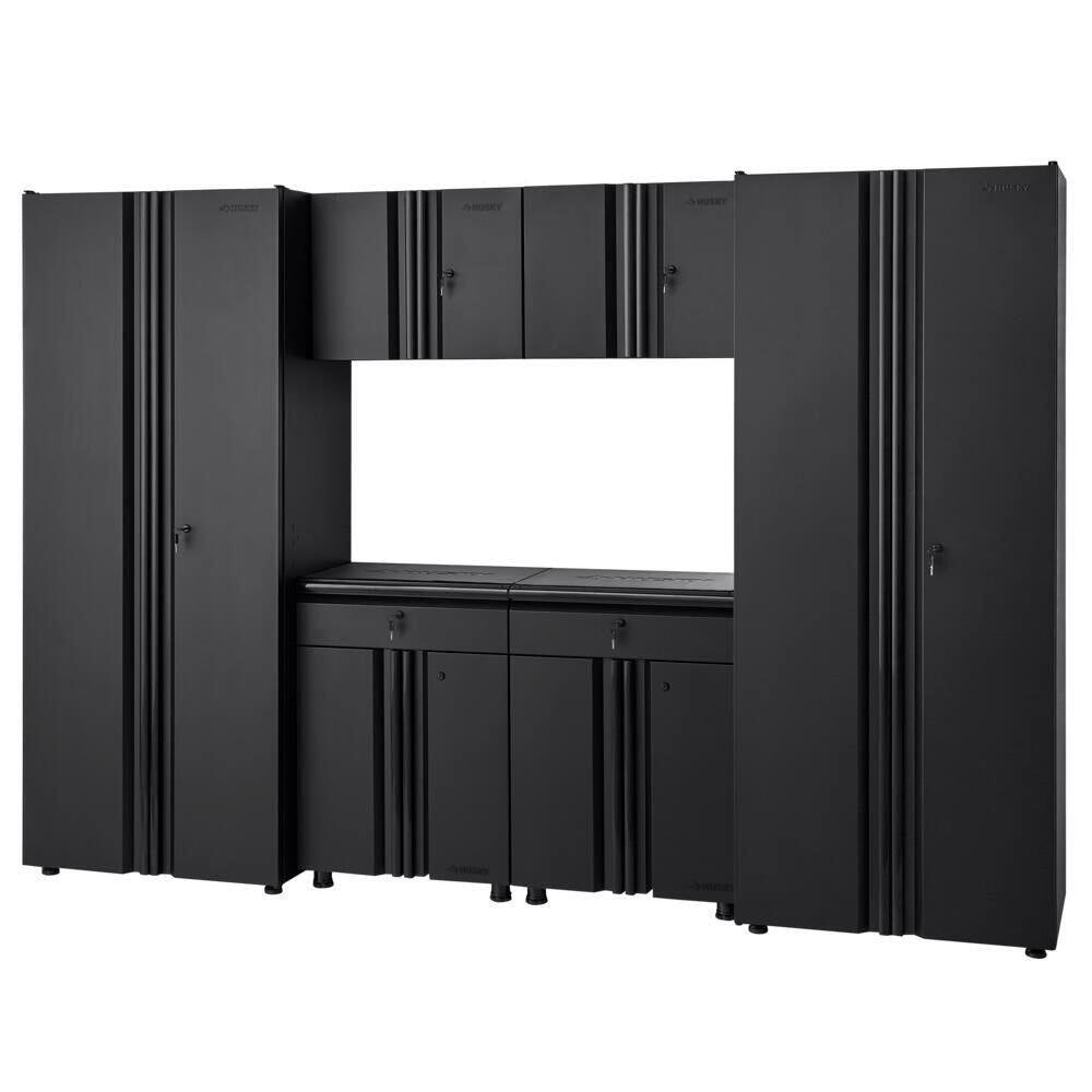 Regular Duty Welded 54.5 In. W X 75 In. H X 19.6 In. D 21-Gauge Steel 3-Piece Garage Storage System in Black