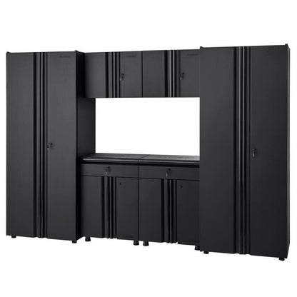 Regular Duty Welded 54.5 In. W X 75 In. H X 19.6 In. D 21-Gauge Steel 3-Piece Garage Storage System in Black