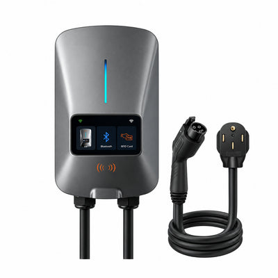 Level 2 EV Charger 40Amp - NEMA 14-50 EVSE with J1772 Connector - CSA Certified Wall Home EV Charger - 25FT Cable,Outdoor/Indoor,Rfid Card,Wifi Enabled, 240V Electric Vehicle Charging Station