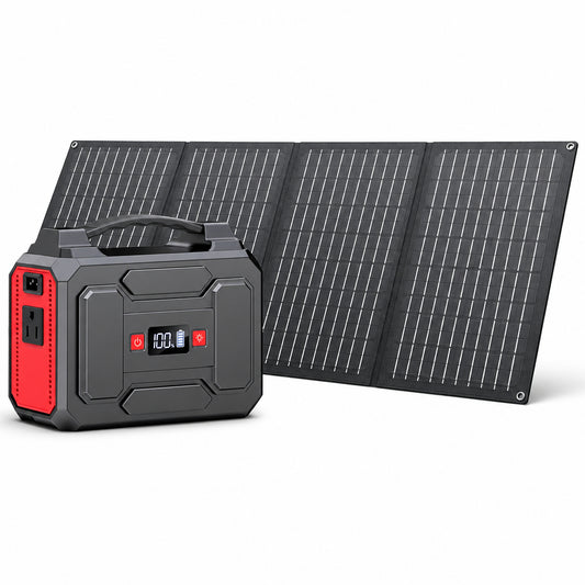 Solar Powered Generator, 100W Portable Power Station with Solar Panels 40W
